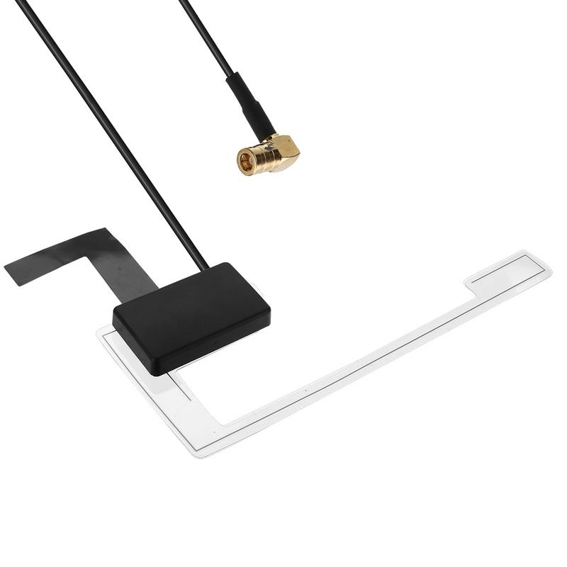 Window Roof Windshield Antenna with SMB Adapter DAB + Antenna DC 5V Radio Stereo Receiver Hidden Adhesive for Auto ATV Car Truck