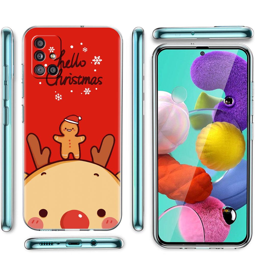 Снежный Рождественский прозрачный чехол для Samsung Galaxy A52 A12 A51 A32 A21s A71 A32 A22 50 A70 A31 A72 5G чехол для телефона
