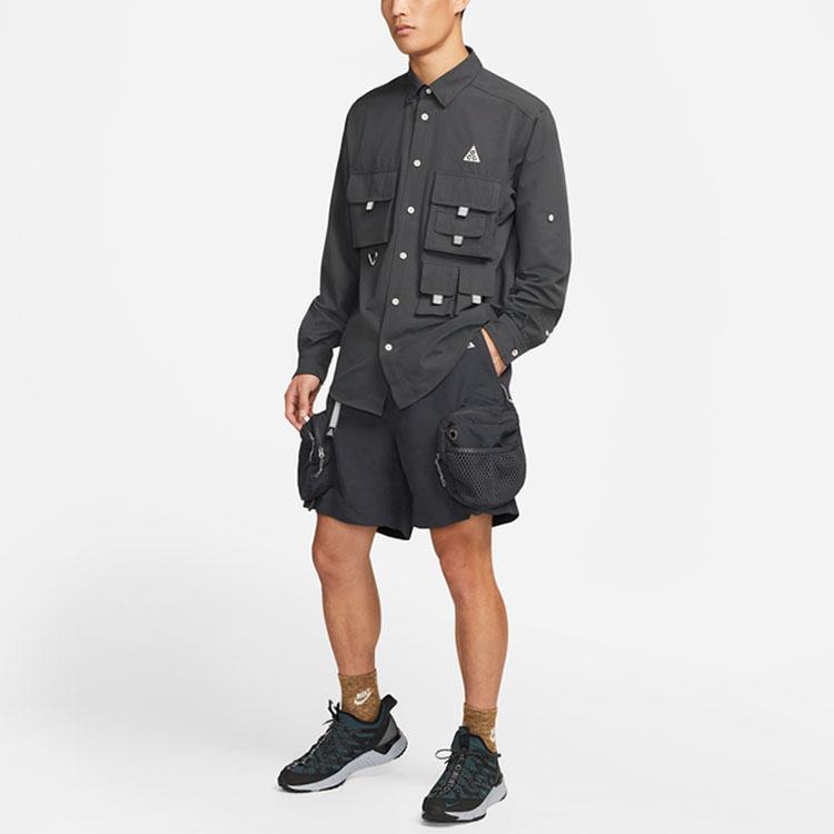 Nike Серия ACG Snowgrass, однотонные свободные шорты с карманами-карго, мужские брюки, черные DN3946-070