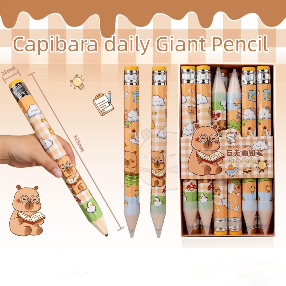 Capibara/Puppy Giant Wooden Pencil With Eraser Oversized Pencil for Painter Artist Student