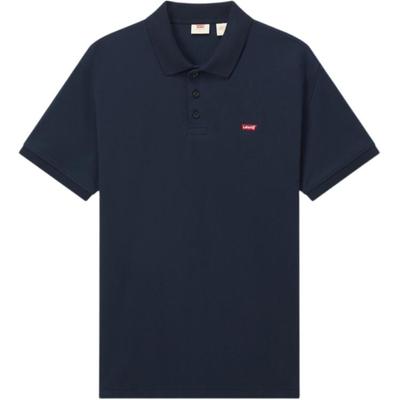 Levis Повседневная Удобная Однотонная Простая Короткий Рукав Поло Унисекс Рубашки-поло Темно-синий 004KC-0002