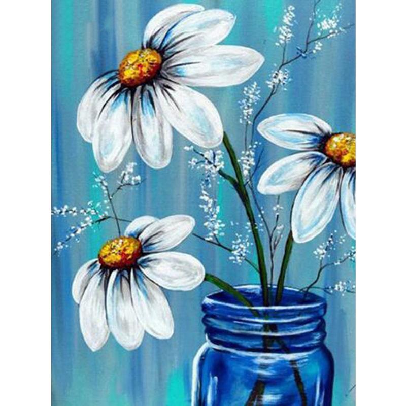 DIY Flower 5D Diamond Painting Full Round Drill Resin Diamond Embroidery Mosaic Cross Stitch Basket Wall Art Home Decor Gift