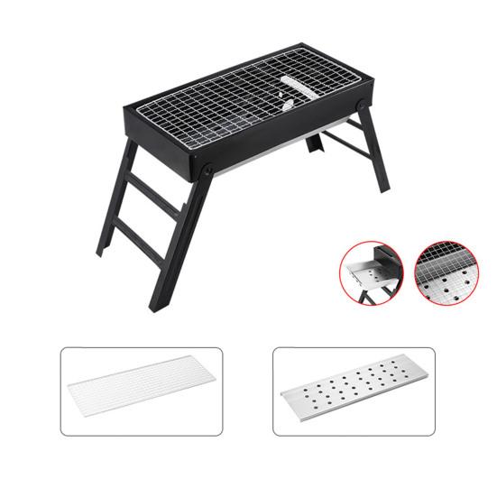 Гриль-барбекю Портативный складной угольный гриль для приготовления пищи на открытом воздухе Простая сборка и очистка Нержавеющий металлический гриль для кемпинга, пикников, пляжных вечеринок