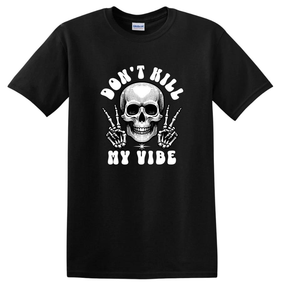 Skull Graphic T Shirt w/ Peace Sign Skeleton Hands Vintage Style Tee