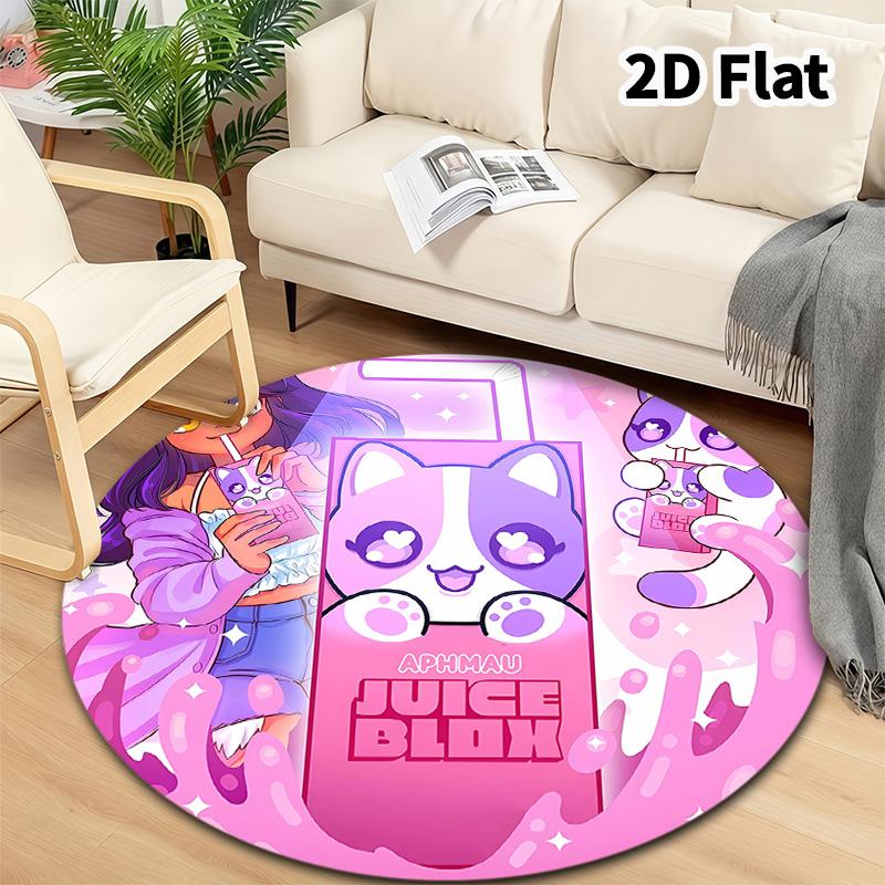 Aphmau Round Area Rug Carpet Rug For Living Room Bedroom Sofa Playroom Decor Nonslip Floor Mat