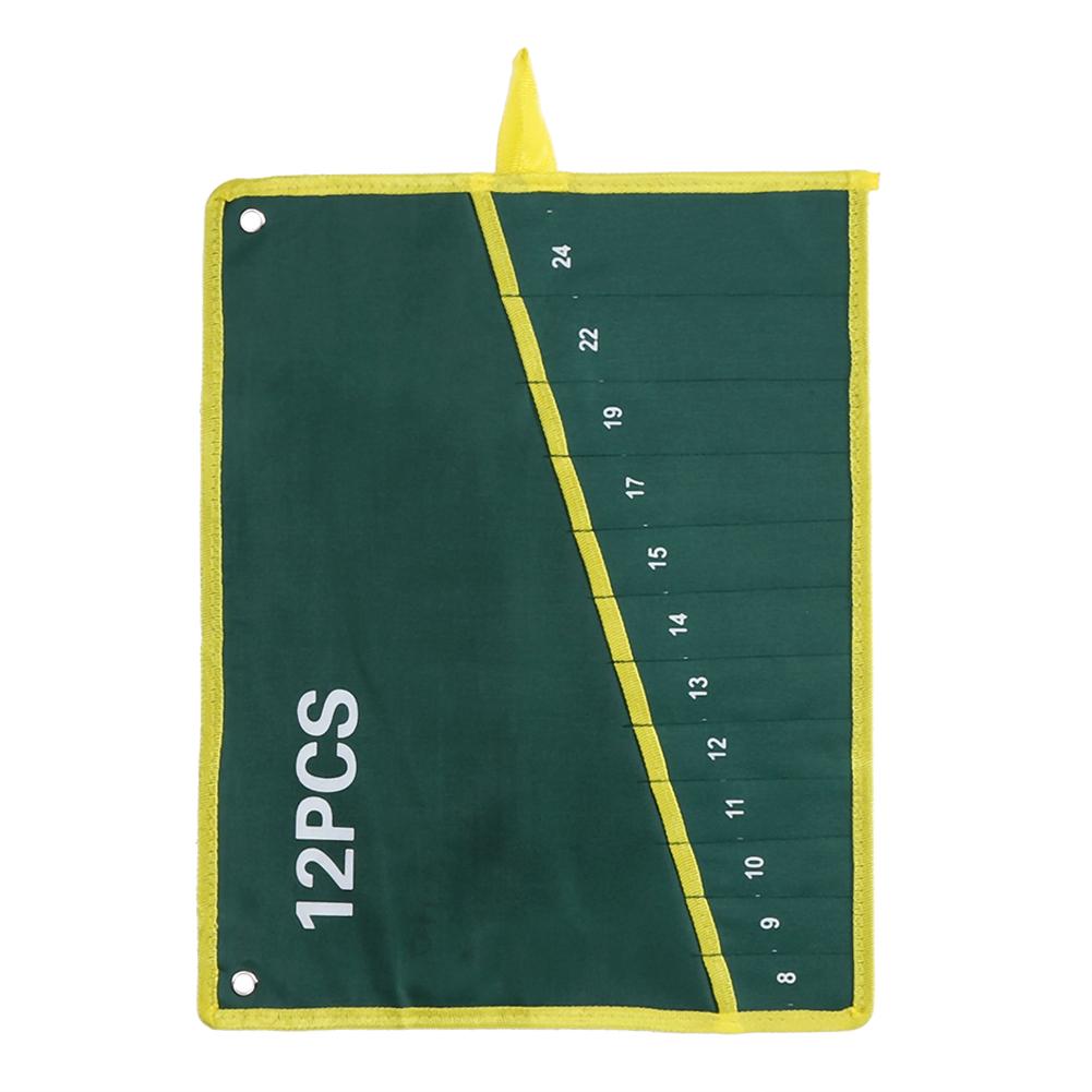 1 шт. прочный брезентовый гаечный ключ, сворачивающийся мешок для хранения инструментов, зеленый