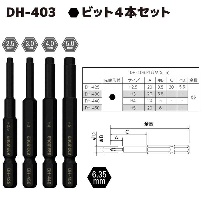 Engineer Screwless Q Set, Hex 2.5, 3, 4, 5mm DXZ-40 Green