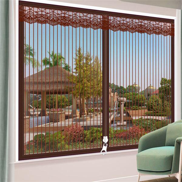 Summer Mosquito Screens Net Self-adhesive Window Screen Door Curtain Velcro Removable Household Decorative Curtain Zipper Opening