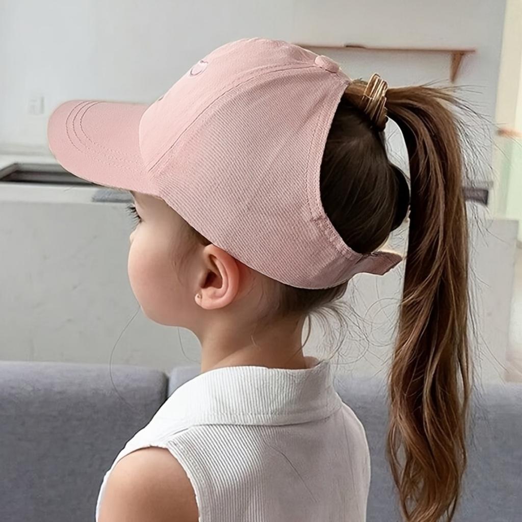Комплект из 1 детской шапки, летние пустые цилиндры, детские шапочки с язычком утки, шляпы от солнца с вышитым бантом для девочек, бейсболки с завязанным хвостиком