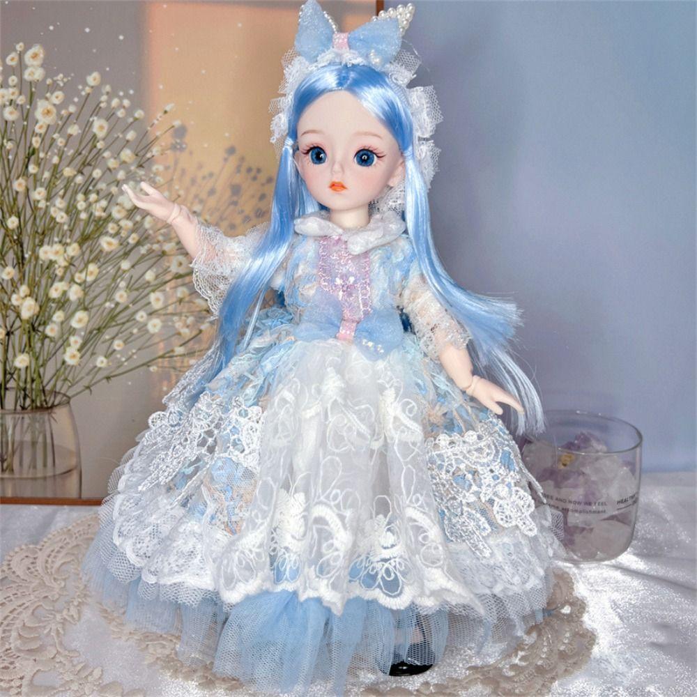 3D Eyes BJD Dolls with Clothes Removable Joints Doll Simulated Eye Hinge Doll Girls Gifts