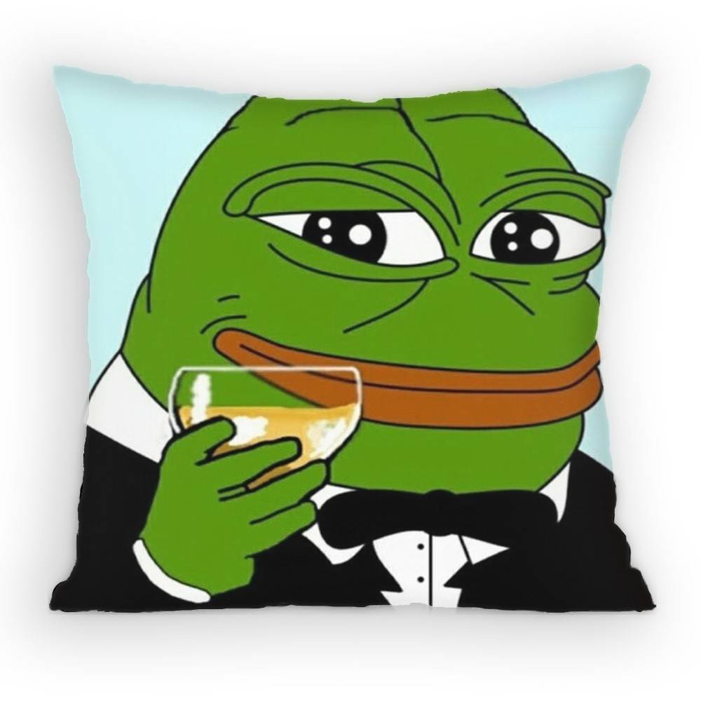 Sad P-Pepe The Frog Pillow Case Anti-Dustmite Pillowcase Invisible Zipper Silky Short Plush Sofa Cushion Cover