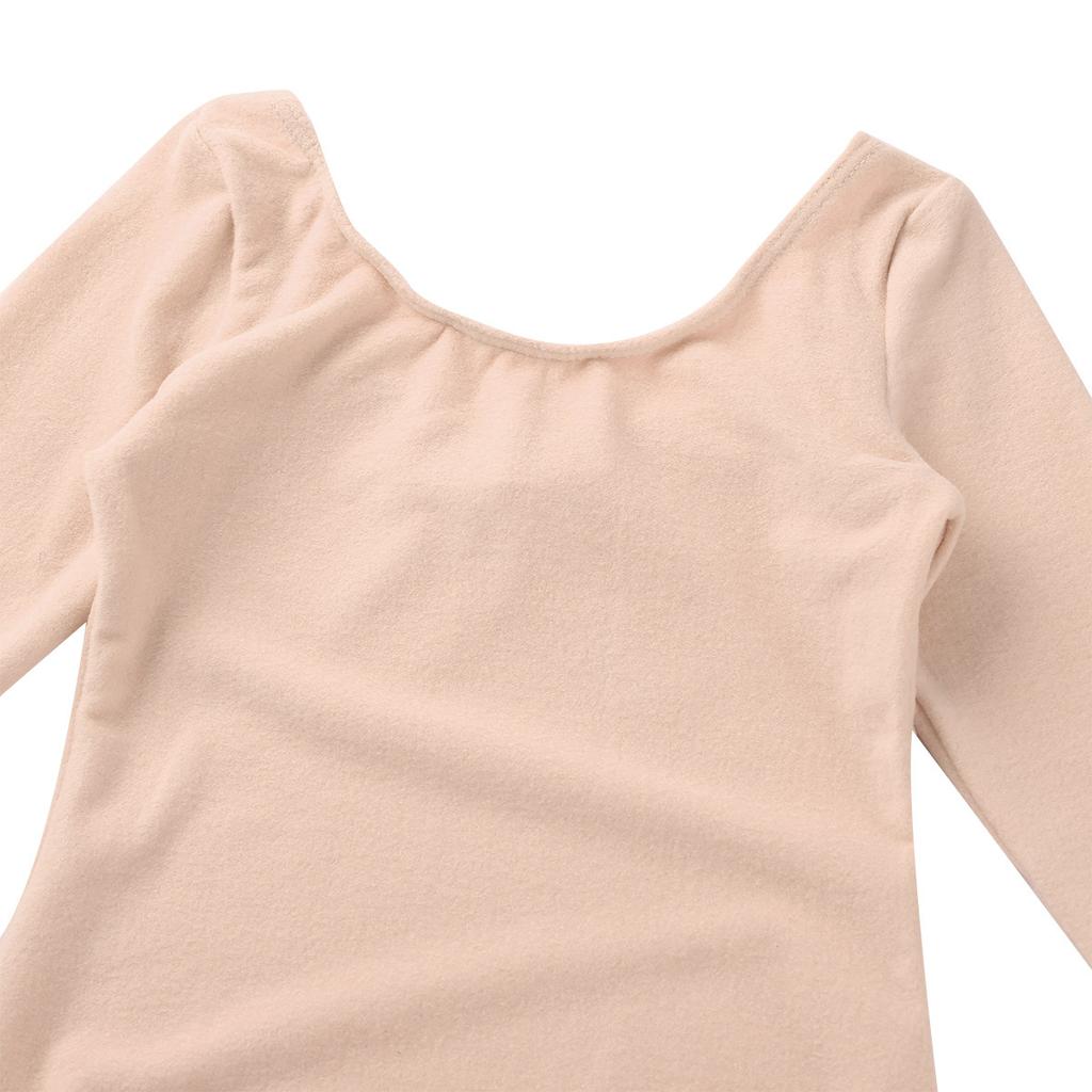 Ballet Training Gymnastics Costume Kids Girls Long Sleeve Round Neck Leotard Jumpsuit