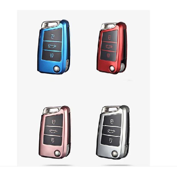 Wear-resistant New Soft TPU Car Key Case Cover For Volkswagen VW Golf 7 Mk7 Seat Ibiza Leon FR 2 Altea Aztec For Skoda Octavia