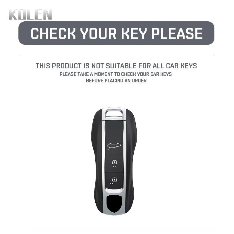 AABKR1 Leather Car Remote Key Case Cover Shell For Porsche Panamera Cayenne 971 911 9YA Boxster 3 Buttons Protected Fob Accessories Bag