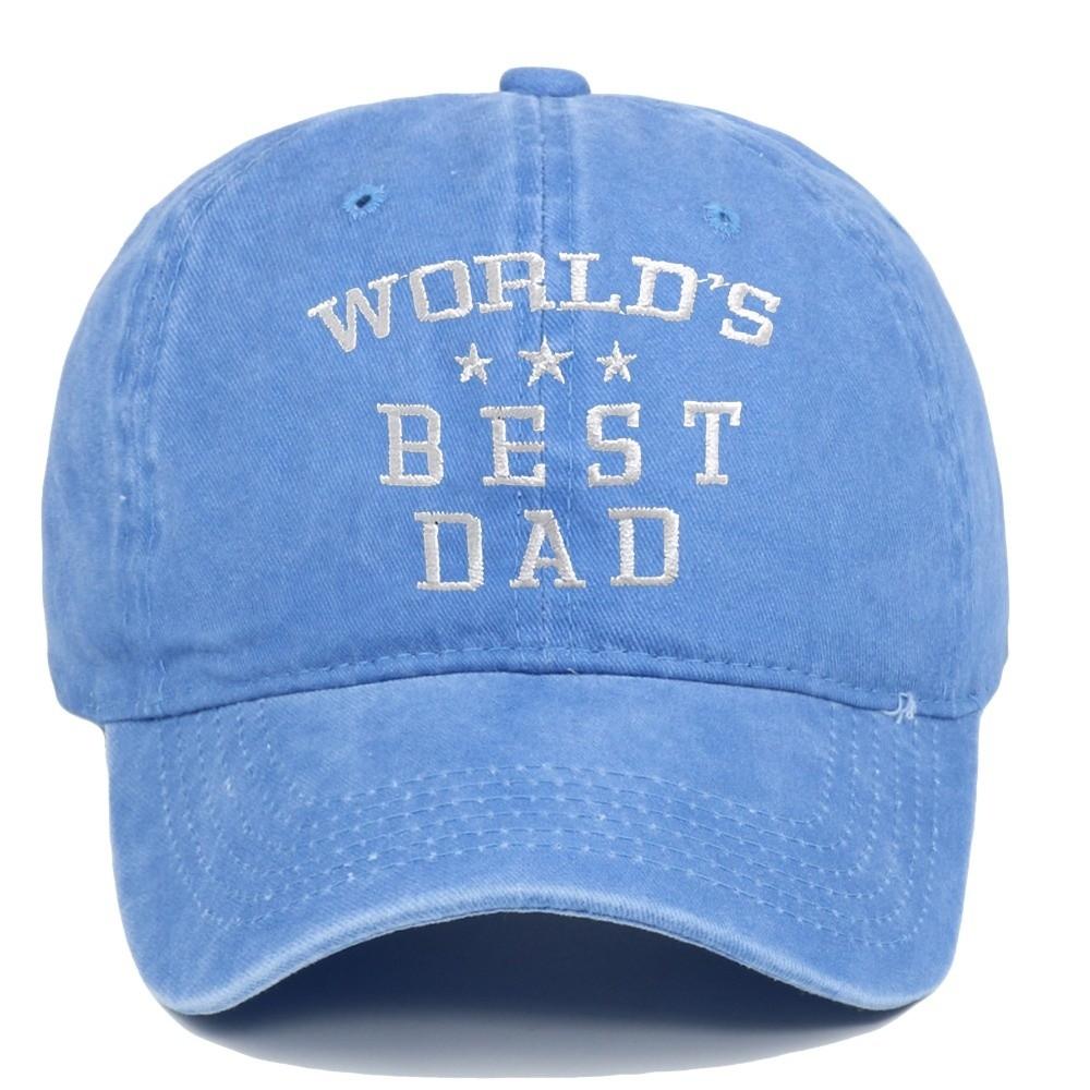 Washed Cotton World's Best Dad Caps Adjustable Baseball Cap Fashion Sport Visors Cap  Father's Gift