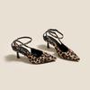 ZR same sexy high heels for women, empty bag head sandals after outer wear, fashionable leopard print, European and American style light luxury single