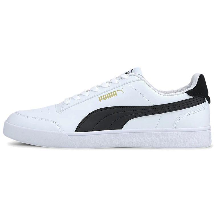 Puma Shuffle Кожаная Замша Удобные Дышащие Низкие Кеды для Скейтборда Унисекс Белый Черный 309668-03