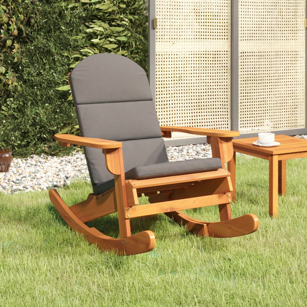 Adirondack Swing Chair with Cushions Solid Acacia Wood