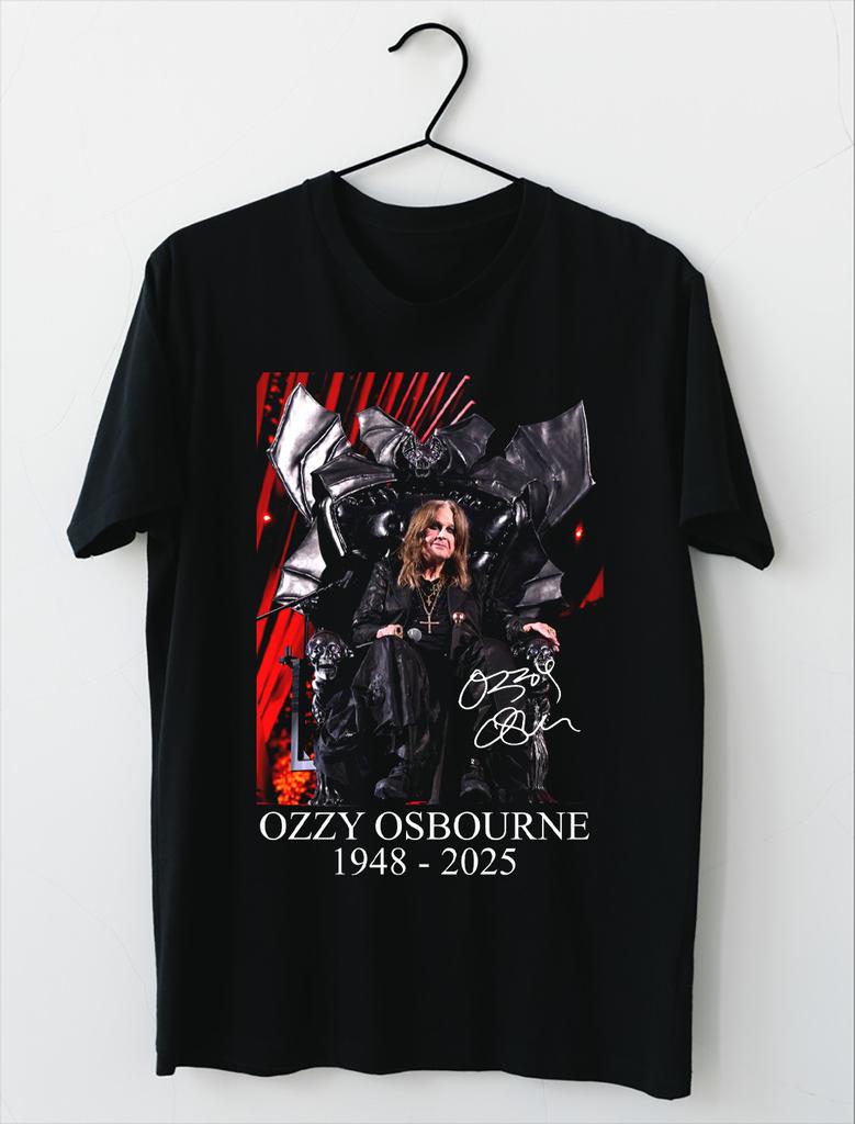 RIP Ozzy Osbourne Signature 19482025 TShirt Thank You for Your Memories Graphic T Shirts Woman Man Fans Commemorate Tops