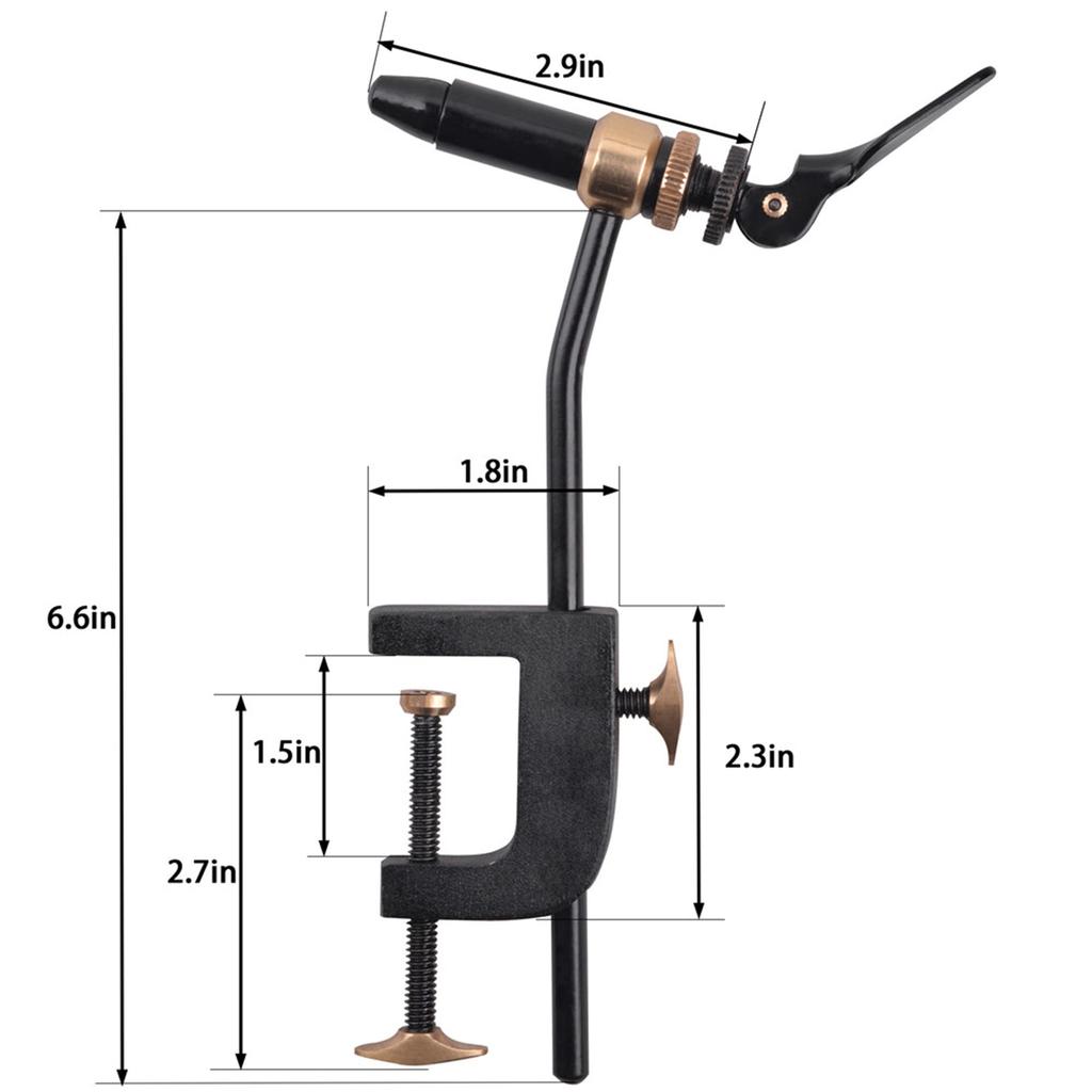 Fly King Tying Vise/Rubber Jig Making Vise Includes Bobbin Holder, Wood Tool, Rotary Whip Finisher, and 12 Fly Hooks. Fishing Tackle Set