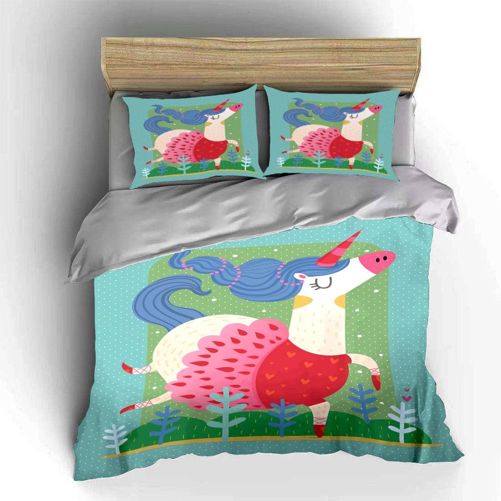 Unicorn with colorful mane. Bedding sets Duvet cover sets Duvet covers Pillowcases(1 * Duvet Cover 2 * Pillowcases, without duvet insert)