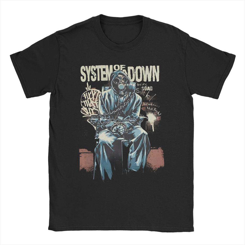 Футболка для мужчин и женщин в стиле Рок Хэви-метал Группа SYSTEM OF A DOWN SOAD Футболки с коротким рукавом с круглым вырезом Хлопок Большие размеры Топы