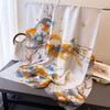Ink And Wash Floral Printing Simulation Silky Brocade Fashion Sunscreen Floral Silk Scarf Long Scarf Shawl Versatile Headscarf Scarf