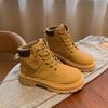 Ботинки на толстой подошве, женские, новый стиль, британский стиль, желтые, короткие, женские, стелька Eva, резиновый верх