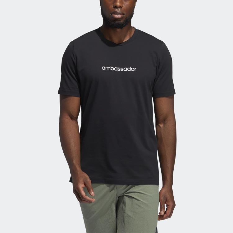 Adidas Спортивная футболка с круглым вырезом и графическим принтом Adcrs, мужские топы, черные GM1209