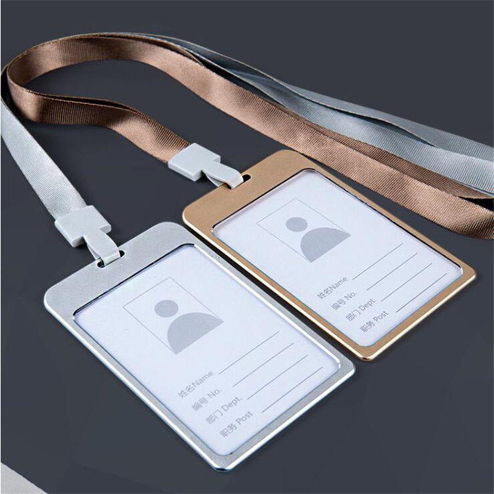 Zinc Zinc Alloy Security Identity Business Certificate Cover Work Badge ID Card Holder Pass Tag with Lanyard