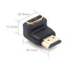 VCE HDMI Connector 90 Degrees 270 Degrees Set Conversion Adapter HDMI Extension 4K Male To Female HDMI Cable Direction Change TV Stick Compatible Gold