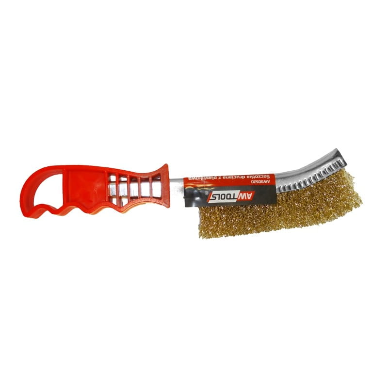 Awtools Brass Wire Brush With Plastic Handle