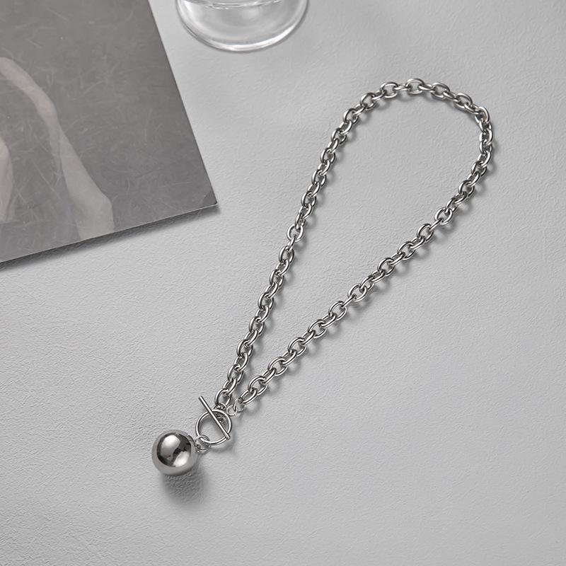 Унисекс Европейское и Американское Хип-Хоп Ожерелье из Титановой Стали с Квадратом с Буквой, Застежкой OT, Цепочным Дизайном.