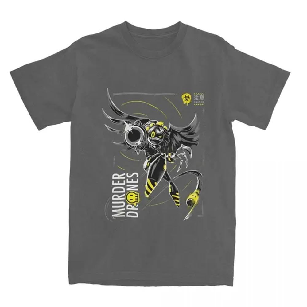 Мужские и женские футболки Horror Murder Drones V Cartoon Anime T Shirt Stuff Pure Cotton Tops T Shirt Novelty Tees Summer Graphic T Shirts