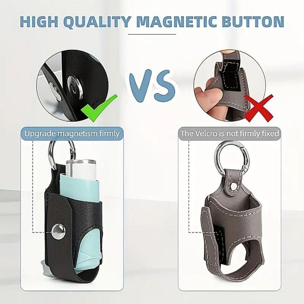 PU Inhaler Spacer Holder Protective Inhaler Key Chain Portable Inhaler Storage Sleeve Daily Use