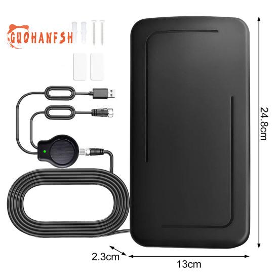 Цифровая ТВ-антенна с поддержкой разрешения 4K 1080P, высокая четкость, радиус действия 500 миль, бесплатные местные каналы, усилитель всех телевизионных сигналов, универсальная ТВ-антенна, ТВ-принадлежности