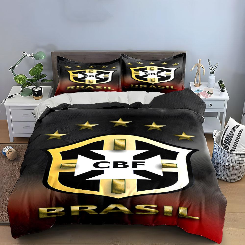 Brazilian football federation logo. Bedding sets Duvet cover sets Duvet covers Pillowcases(1*Duvet Cover 2*Pillowcases without duvet insert)