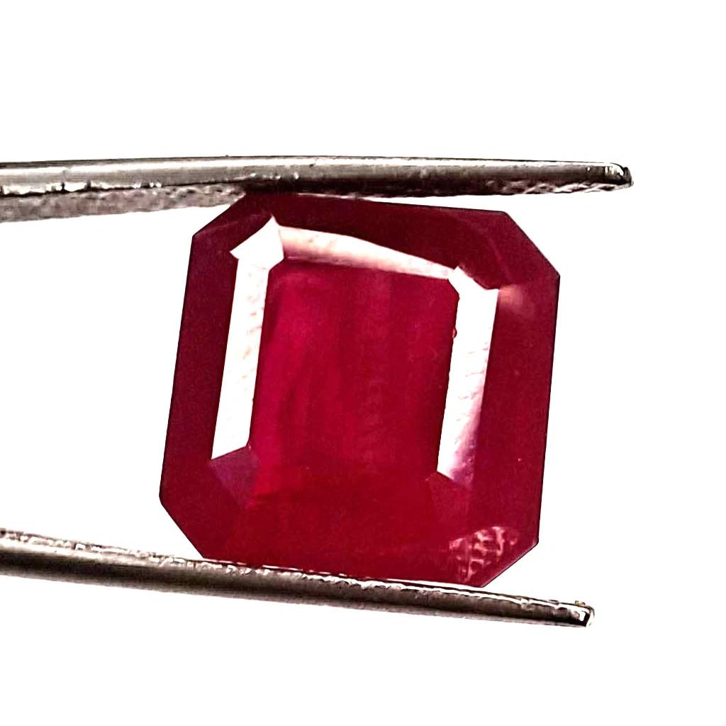 10-12 Ct Natural Bixbite Red Utah Asscher Cut Beautiful Certified Gemstone
