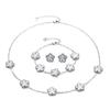 Fashion Five Leaf Clover Flower 18K Gold Plated Stainless Steel Necklace Lucky 5 Leaf Gold Necklaces Set Jewelry for Women