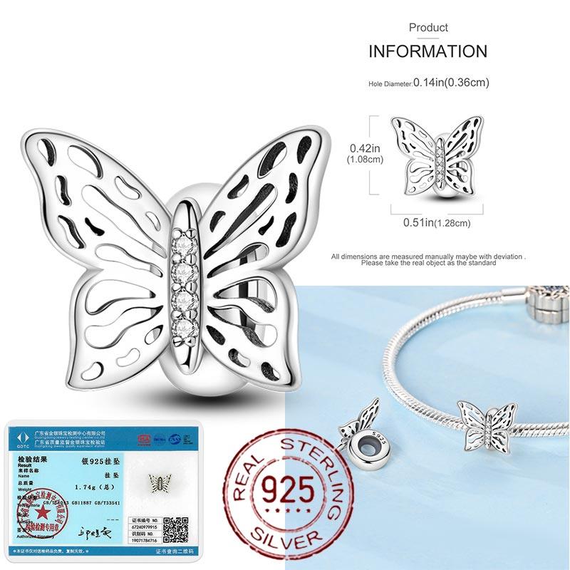 Heart Shape Copper Retro Butterfly Hollow Dangle Charm Beads For Bracelet Necklace Women Personalized Gift Jewelry