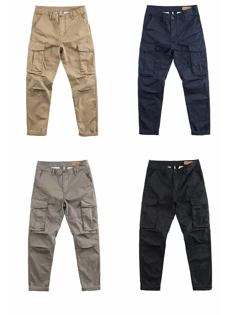 Men's Korean Style Trendy Loose-Fit Overalls: Autumn Casual Straight Pants with Multiple Pockets