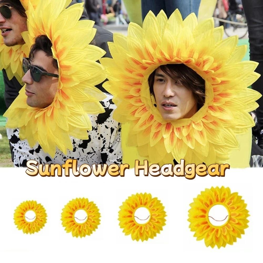 Funny Sunflower Headgear Dress Up Sunflower Hat Headpiece Party Sunflower Hat  Music Festival