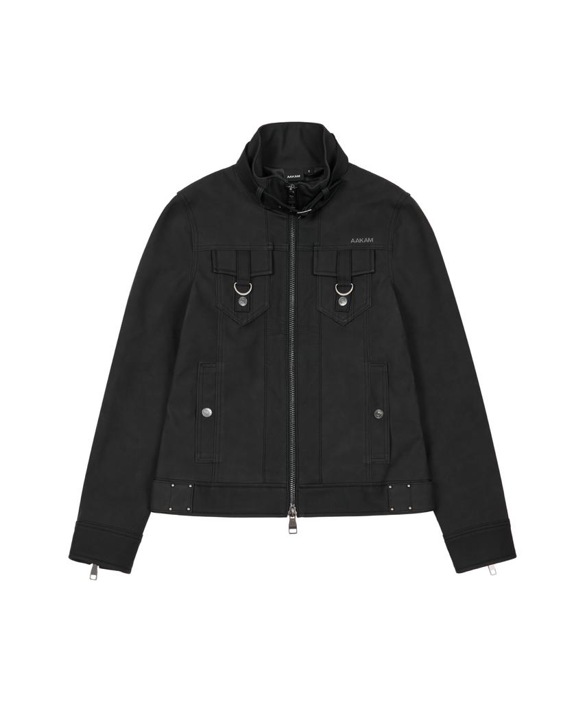 AAKAM Mixed Leather Jacket (Black)