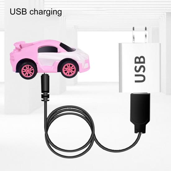 1 Set Mini Car Toy with Protective Cover Cartoon Shape Creative Miniature Anti-interference Drift Toy Rechargeable Watch Remote Control Racing Car Toy