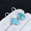 Natural Larimar Gemstone 925 Sterling Silver Earring, Boho Silver Jewelry Dangle Earrings, Gifts For Thanksgiving Gifts For Her