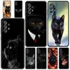 Black Cat Staring Eye Phone Case for Samsung A51 A71 A21S A12 A11 A31 A41 A52 A32 A23 A33 A53 A73 A03S A13 5G A72 A54 A34 Cover