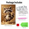 Pearl painting kit DIY cute raccoon with pearls home decoration painting