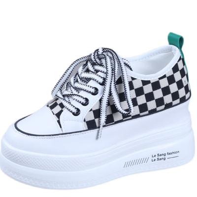 Модные высококачественные женские кроссовки 10 см, повседневные, удобные, легкие, осенние, кроссовки из парусины, женские, на платформе, вулканизированные, спортивная обувь