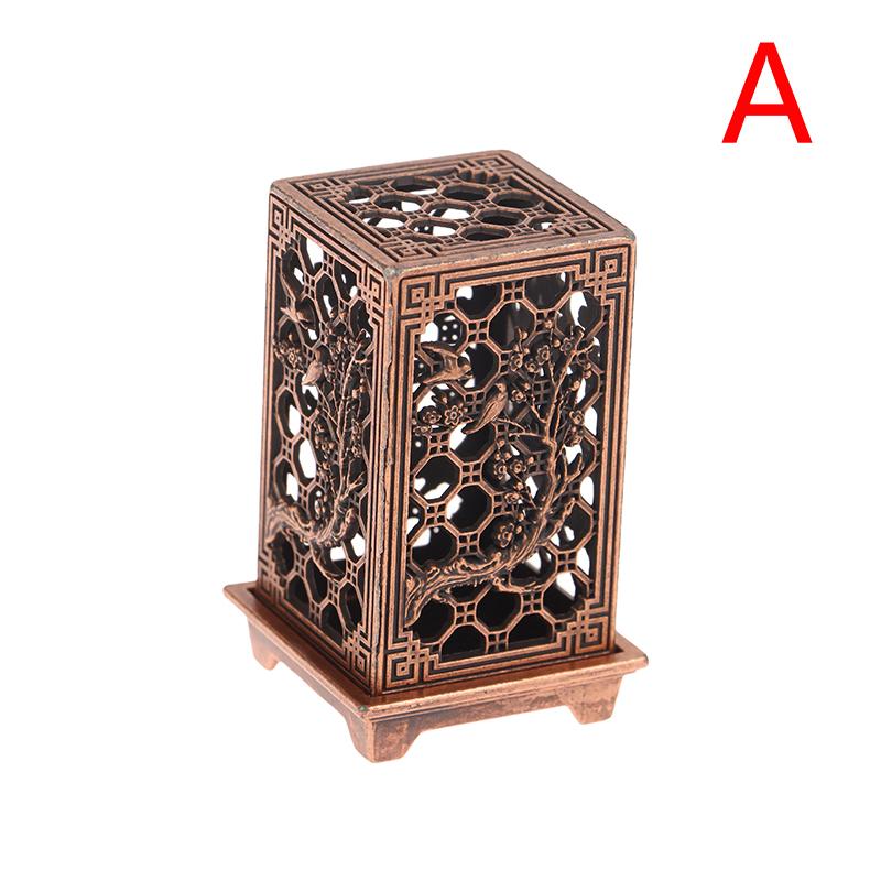 Square/Cylindrical Vertical Incense Burner Zinc Alloy Incense Holder Indoor Aromatherapy Home Ornament Chinese Inense Burners