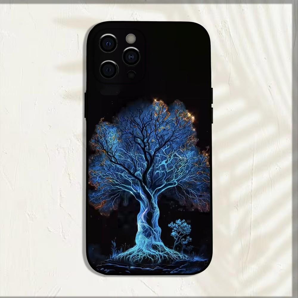 Чехол для телефона "Древо Жизни Космос" для iPhone 16,15,14,13,12,11, Pro, X, XS, Max, XR, Plus, Mini Мягкий Черный Чехол